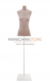 Busto donna in cartapesta con base quadra - argilla