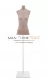 Busto donna in cartapesta con base quadra - argilla