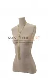 Busto donna in cartapesta con base quadra - argilla