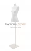 Noleggio busto donna in cartapesta con base quadra - bianco