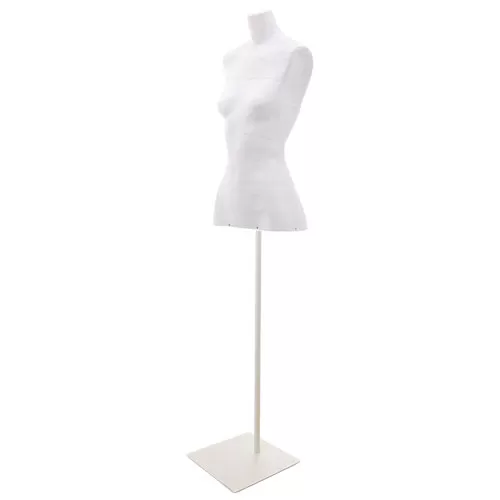 Noleggio busto donna in cartapesta con base quadra - bianco