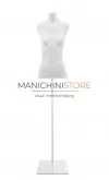 Busto donna in cartapesta con base quadra - bianco