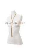 Busto donna in cartapesta con base quadra - bianco
