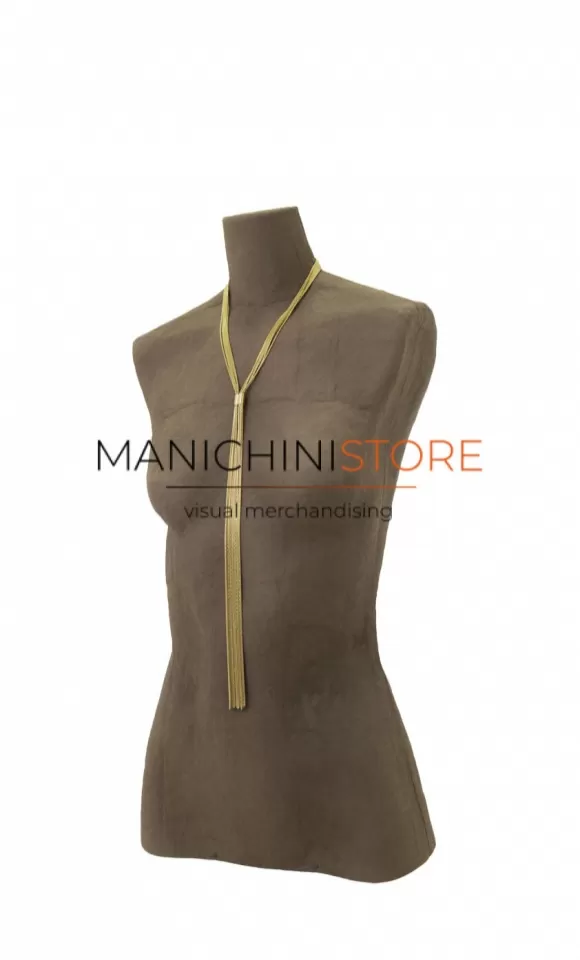 Busto display donna da banco in cartapesta - tabacco