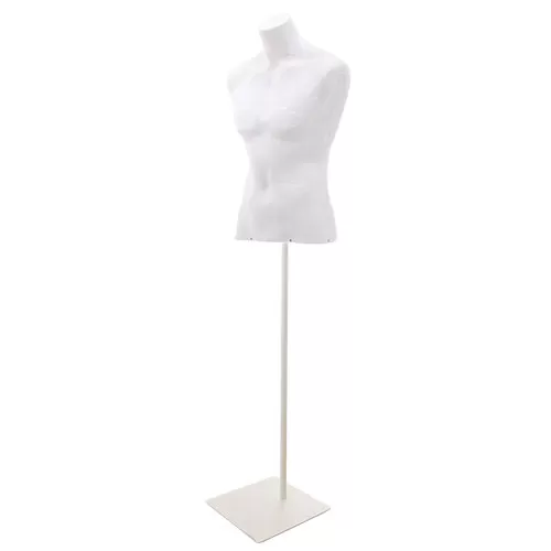 Noleggio busto uomo in cartapesta con base quadra - bianco