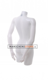 Busto manichino donna bianco lucido con braccia