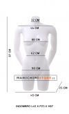 Busto manichino donna bianco lucido con braccia