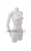 Busto manichino donna bianco lucido con braccia