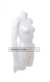 Busto manichino donna bianco lucido con braccia