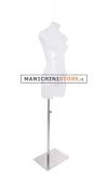 Busto manichino donna opale lucido con base cromata