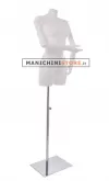 Busto manichino donna con braccia snodabili N1 e base cromata