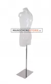 Busto manichino uomo trasparente NEW completo di base