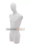Busto manichino uomo bianco con testa a uovo