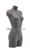 Busto donna da banco con gambe rivestito in cartapesta Antracite