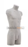 Busto uomo da banco con gambe rivestito in cartapesta Cemento