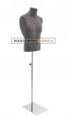 Busto uomo rivestito in cartapesta Antracite con base