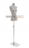 Busto donna rivestito in cartapesta Cemento con base