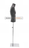 Busto uomo rivestito in cartapesta Antracite con base