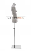 Busto donna rivestito in cartapesta Cemento con base