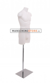 Busto manichino uomo bianco con base cromata