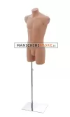 Busto manichino uomo carne con base cromata