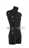Busto manichino uomo in plastica nera