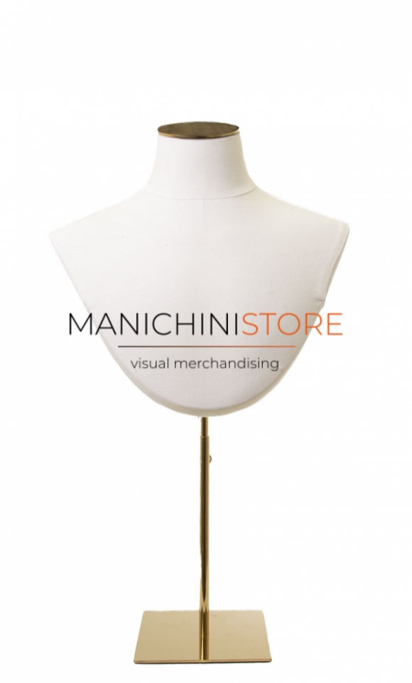 Busto portacollane in tessuto bianco - con difetto