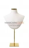 Busto portacollane in tessuto bianco