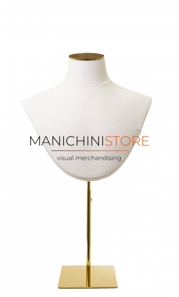 Busto portacollane in tessuto bianco