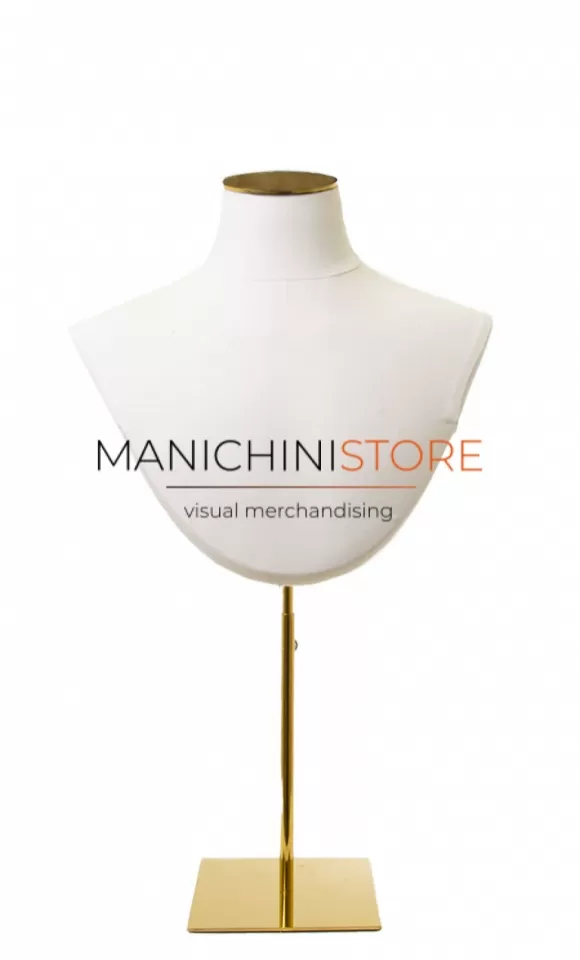Busto portacollane in tessuto bianco