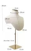 Busto portacollane in tessuto bianco - con difetto