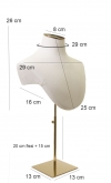 Busto portacollane in tessuto bianco