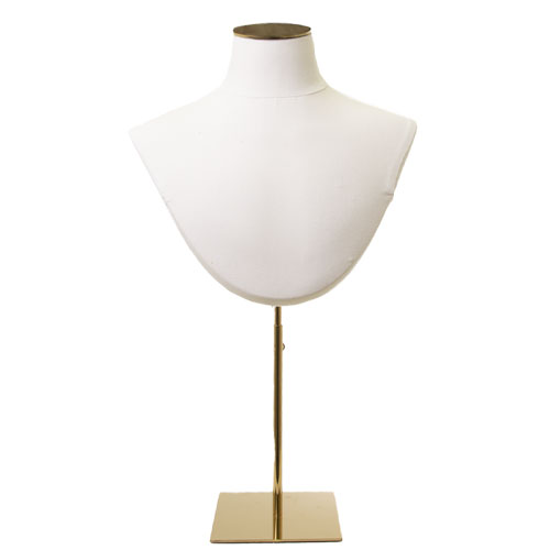 Busto portacollane in tessuto bianco