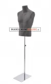 Busto uomo rivestito in cartapesta Antracite con base