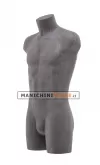 Busto uomo da banco con gambe rivestito in cartapesta Antracite