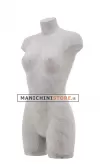 Busto donna da banco con gambe rivestito in cartapesta Cemento