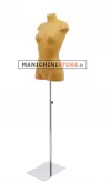 Busto donna rivestito in cartapesta Ocra con base