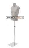 Busto uomo rivestito in cartapesta Cemento con base