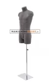 Busto uomo con gambe rivestito in cartapesta Antracite