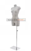 Busto donna con gambe rivestito in cartapesta Cemento