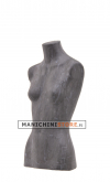 Busto donna da banco rivestito in cartapesta Antracite