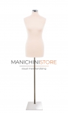 Female bust in Ivory fabric with rectangular chromed base