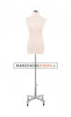Busto donna tessuto avorio con base Worker