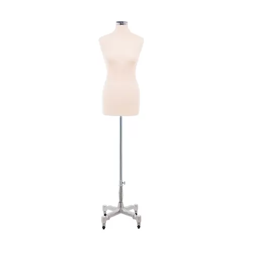 Busto donna tessuto avorio con base Worker