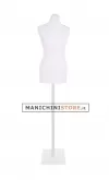 Busto donna bianco con base quadrata bianca