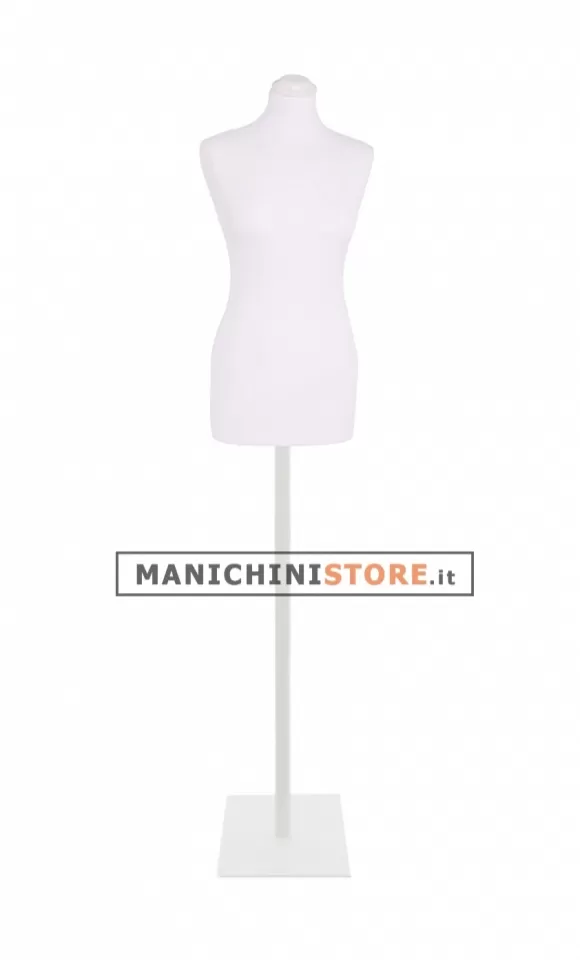 Busto donna bianco con base quadrata bianca