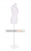 Busto donna bianco con base quadrata bianca