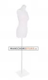 Busto donna bianco con base quadrata bianca