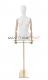 Busto donna con braccia legno e base rettangolare oro