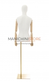 Busto donna con braccia legno e base rettangolare oro